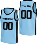 Custom Light Blue and Black Basketball Jersey
