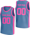 Custom Blue and Pink Basketball Jersey