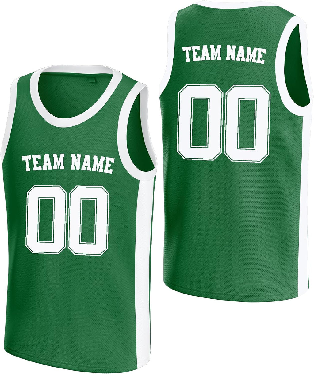 Custom Green and White Basketball Jersey