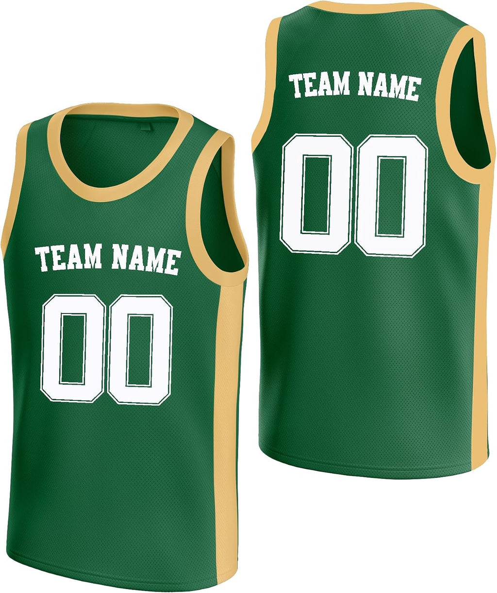 Custom Green and Gold Basketball Jersey