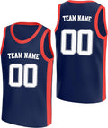 Custom Navy and Red Basketball Jersey