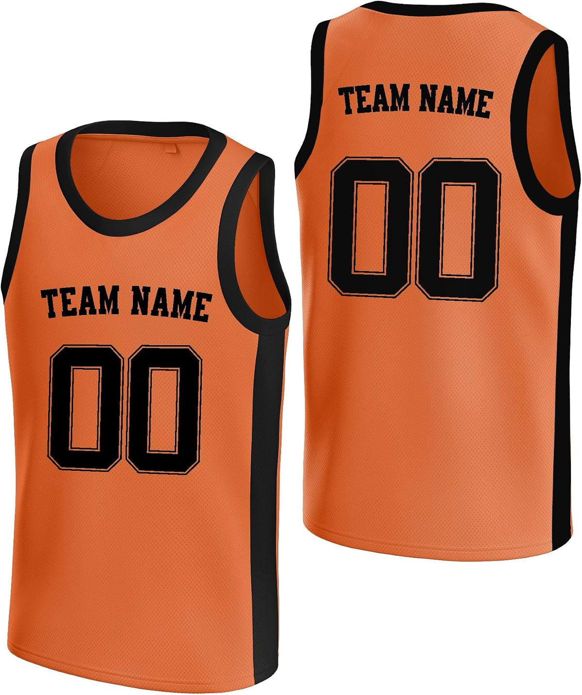 Custom Orange and Black Basketball Jersey