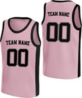 Custom Light Pink and Black Basketball Jersey