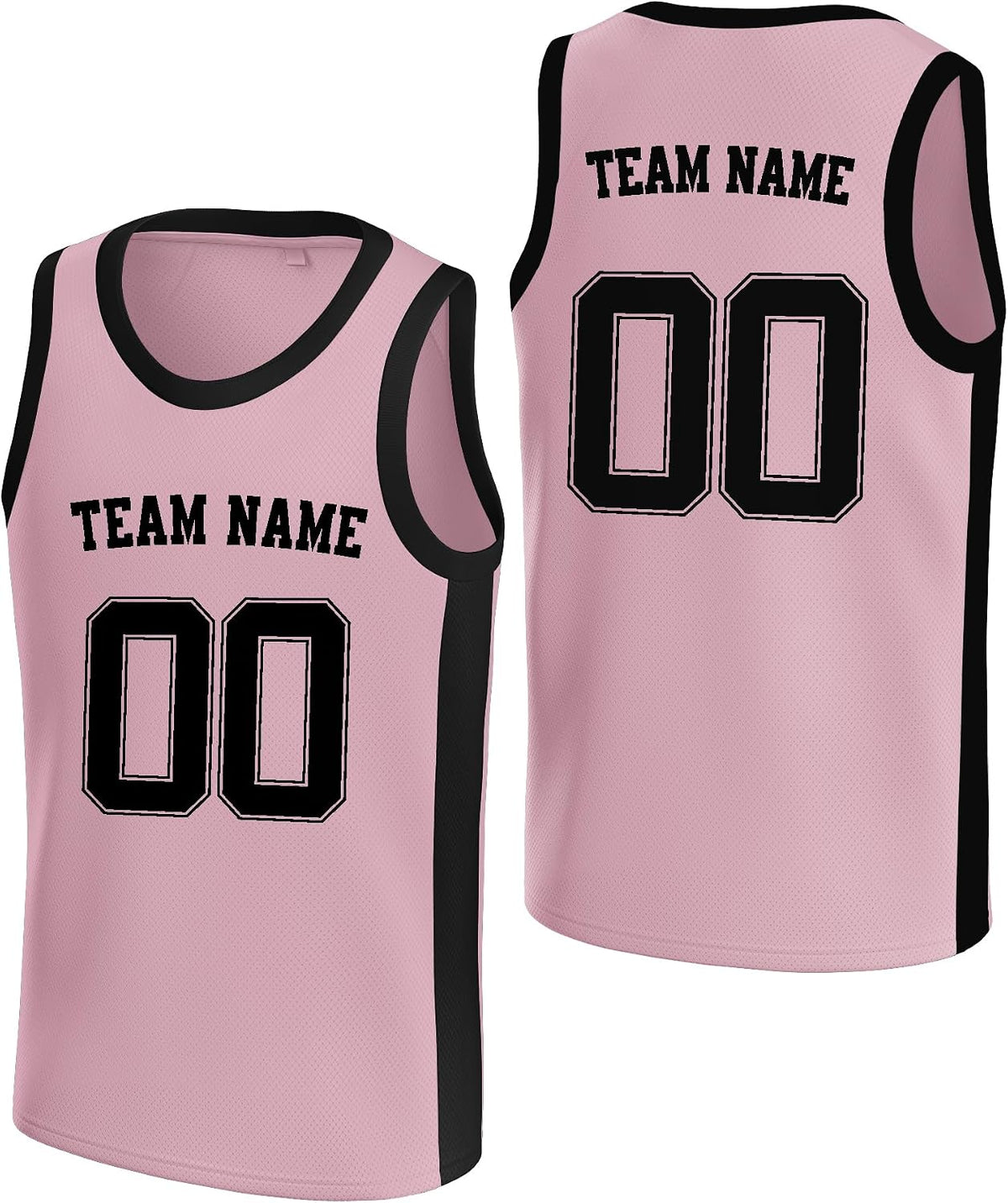 Custom Light Pink and Black Basketball Jersey