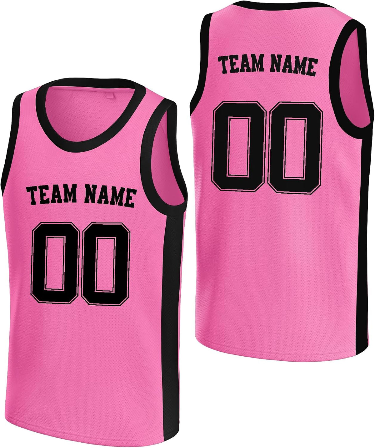 Custom Pink and Black Basketball Jersey