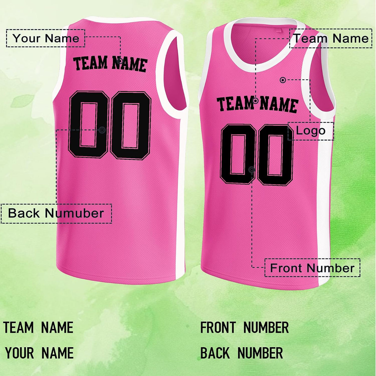 Custom Pink and White Basketball Jersey