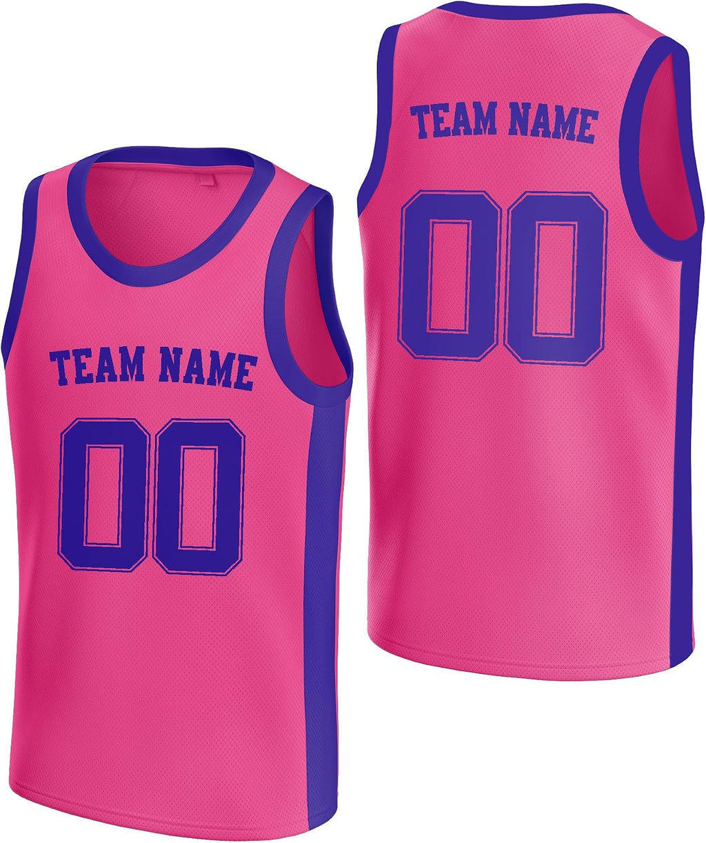Custom Pink and Purple Basketball Jersey