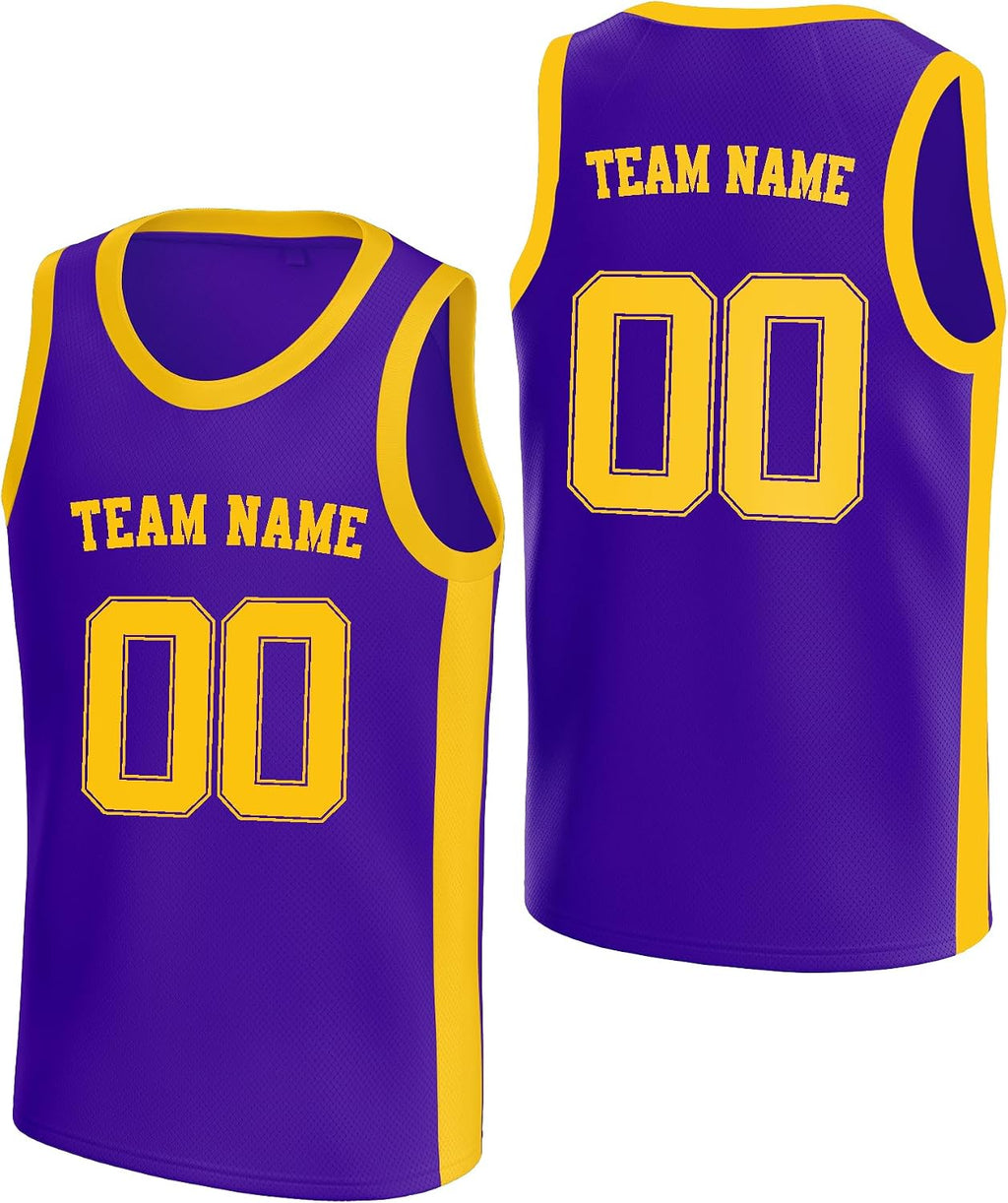 Custom Purple and Gold Basketball Jersey