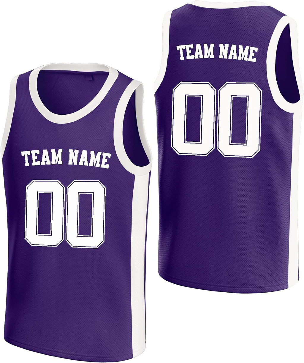 Custom Purple and White Basketball Jersey