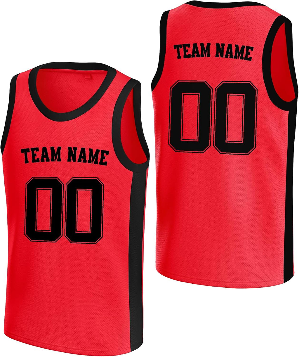 Custom Red and Black Basketball Jersey