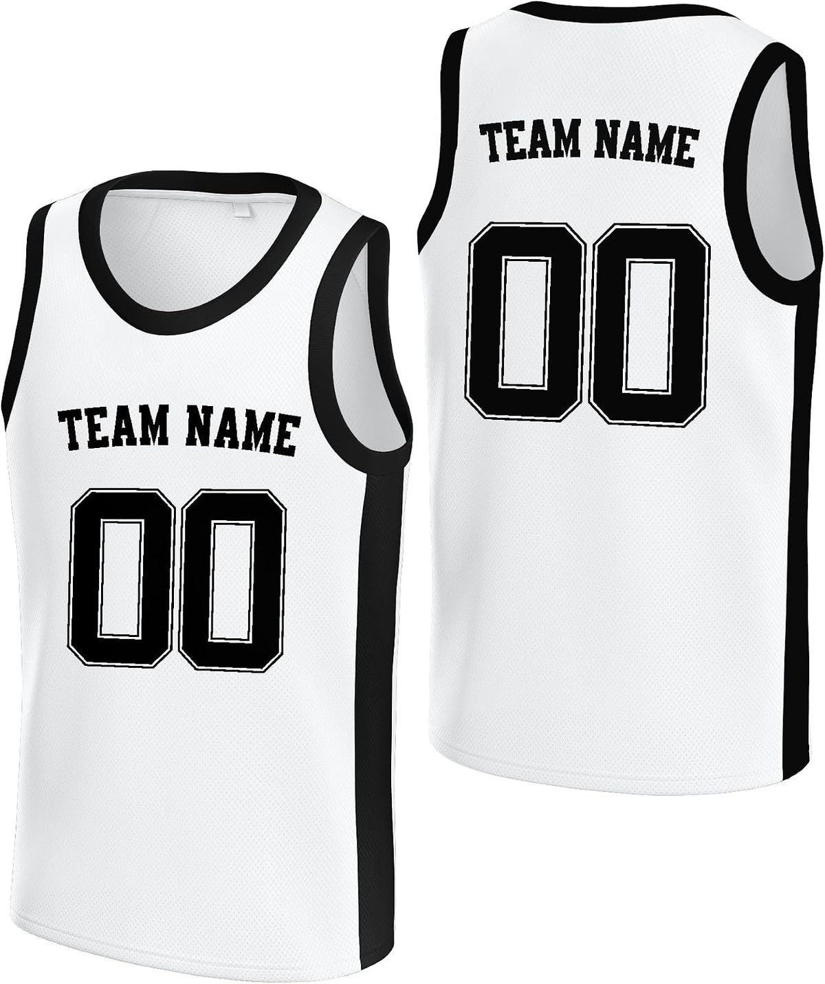 Custom White and Black Basketball Jersey