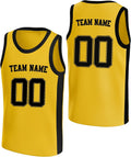 Custom Yellow and Black Basketball Jersey with Name and Number