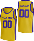 Custom Yellow and Purple Basketball Jersey with Name and Number