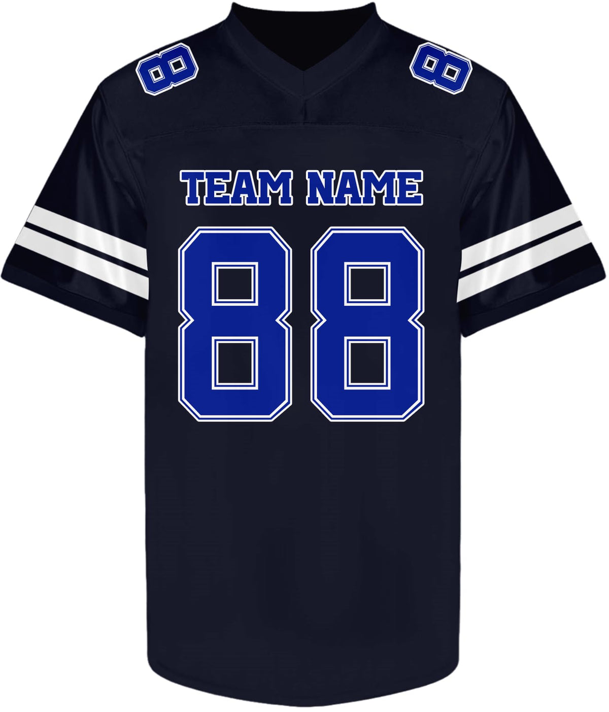 Custom Black and Blue Football Jersey - Personalized Team and Practice Shirt