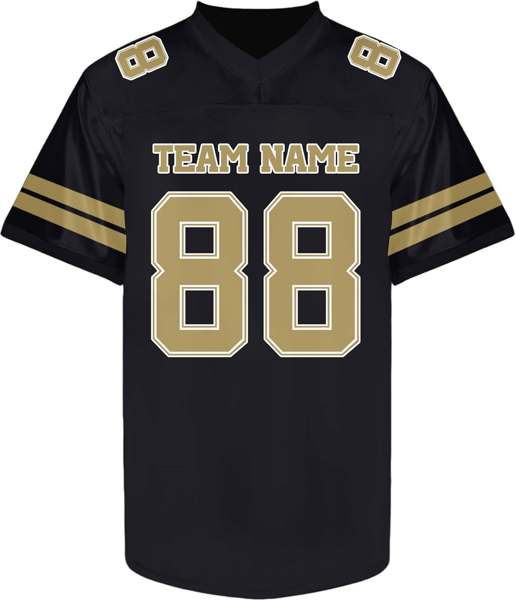 Custom Black and Yellow Football Jersey - Personalized Team and Practice Shirt