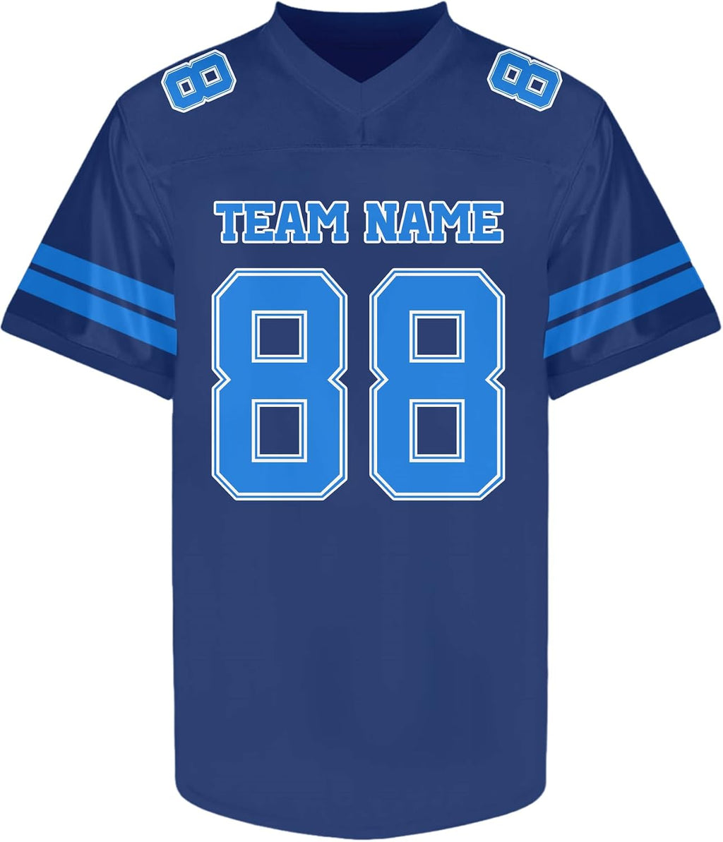 Custom Two-Tone Blue Football Jersey - Personalized Team Uniform and Practice Shirt