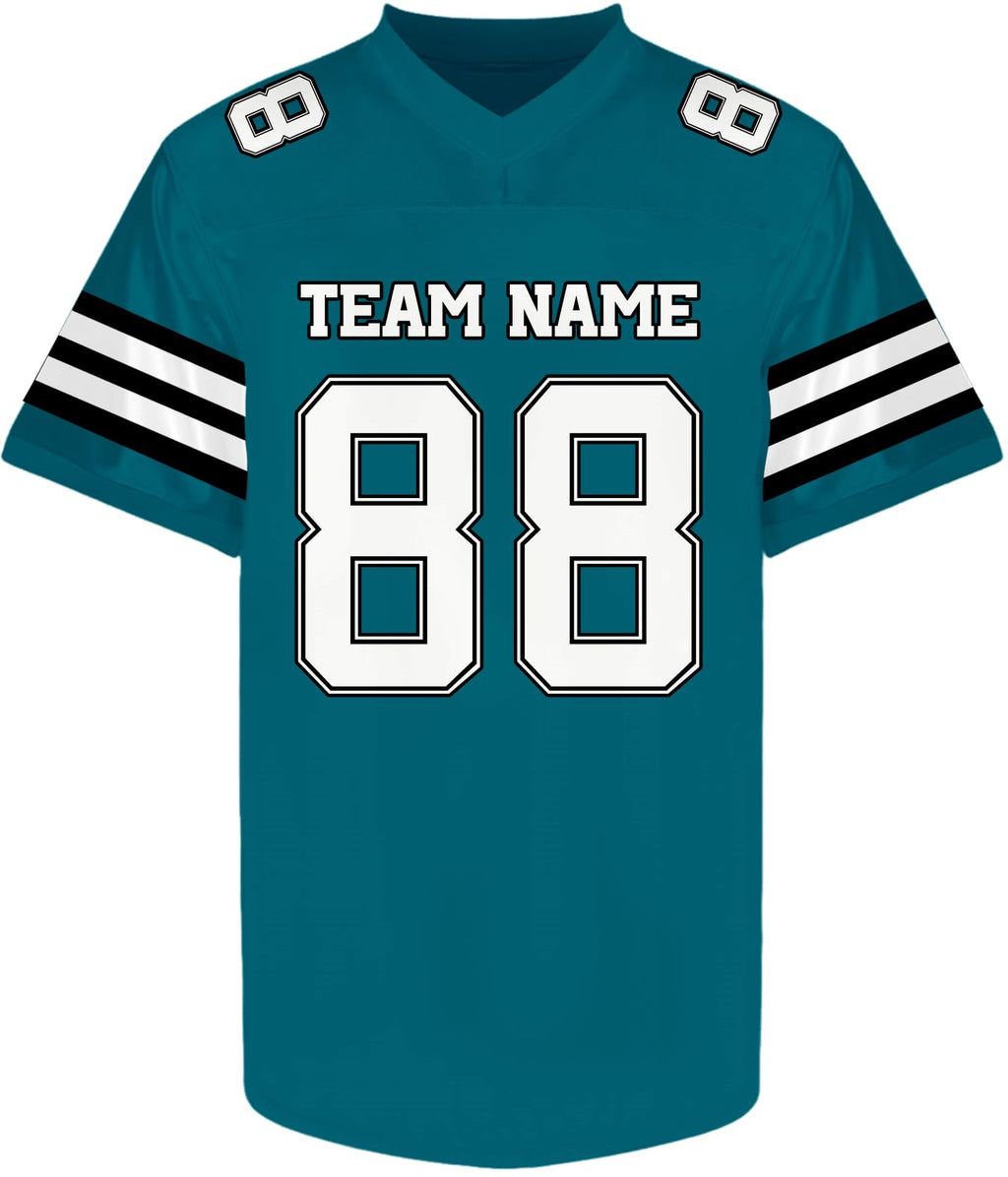 Custom Green and White Football Jersey - Personalized Team &amp; Practice Shirt