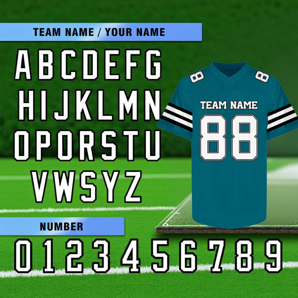 Custom Green and White Football Jersey - Personalized Team &amp; Practice Shirt
