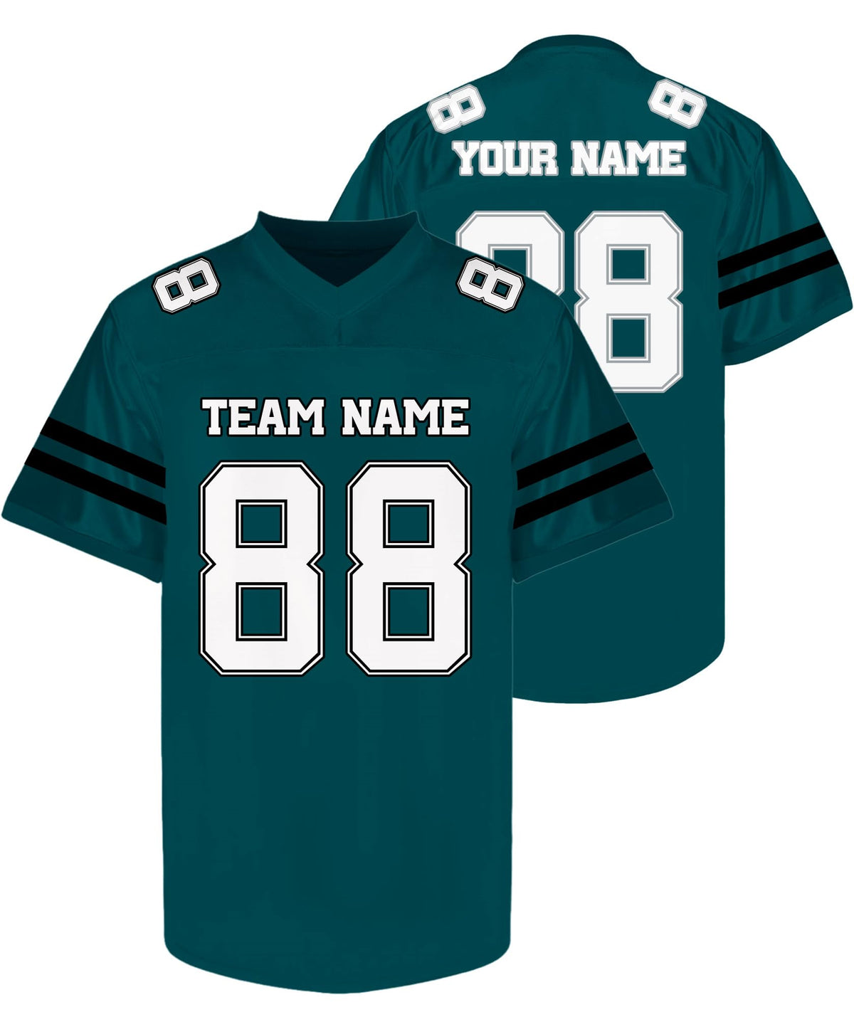 Custom Green and White Football Jersey - Personalized Team and Practice Shirt