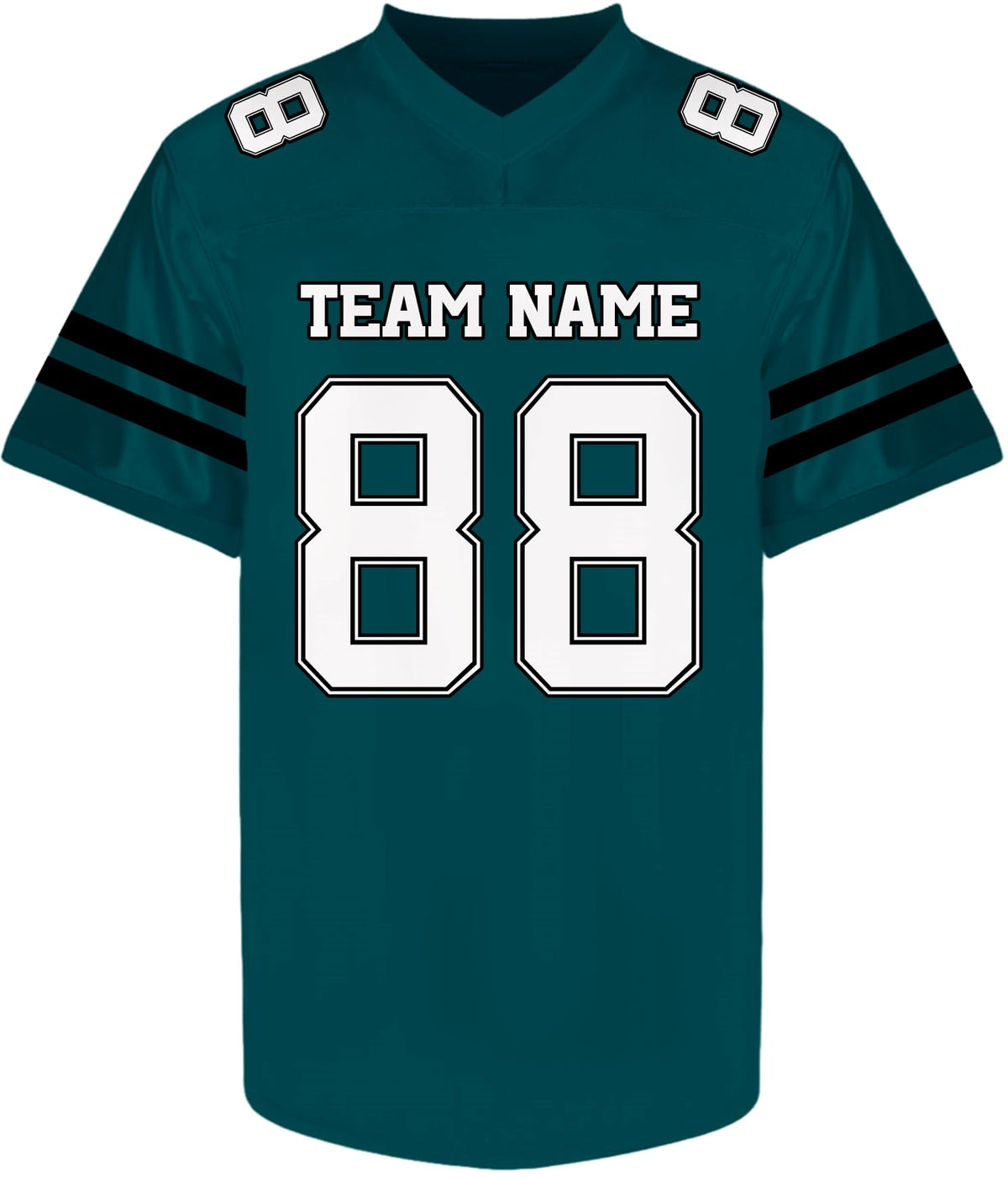 Custom Green and White Football Jersey - Personalized Team and Practice Shirt