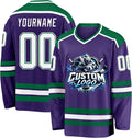 Custom Purple, Green and White Hockey Jersey