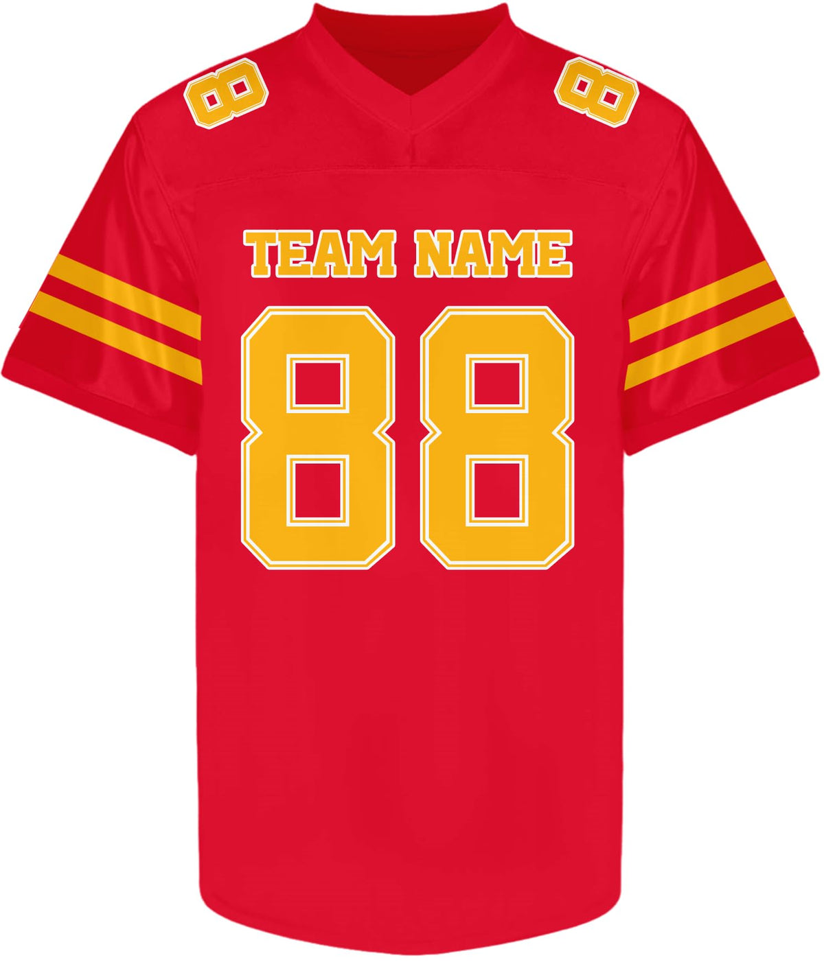 Custom Red and Yellow Football Jersey - Personalized Team and Practice Shirt