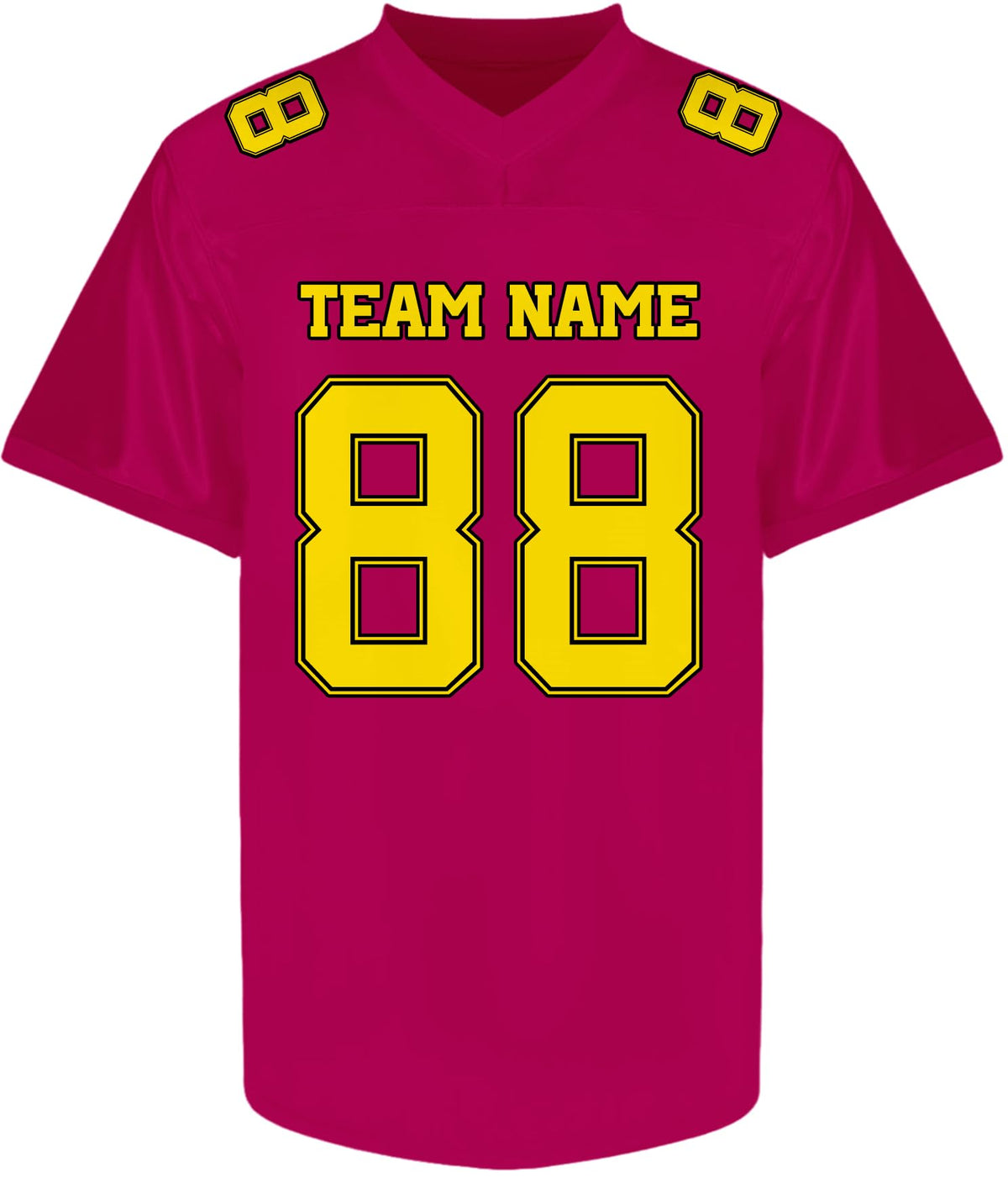 Custom Rose and Yellow Football Jersey - Personalized Team and Practice Shirt