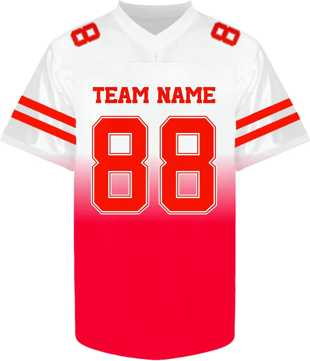 Custom Red and Black Gradient Football Jersey - Personalized Team Uniform and Practice Shirt