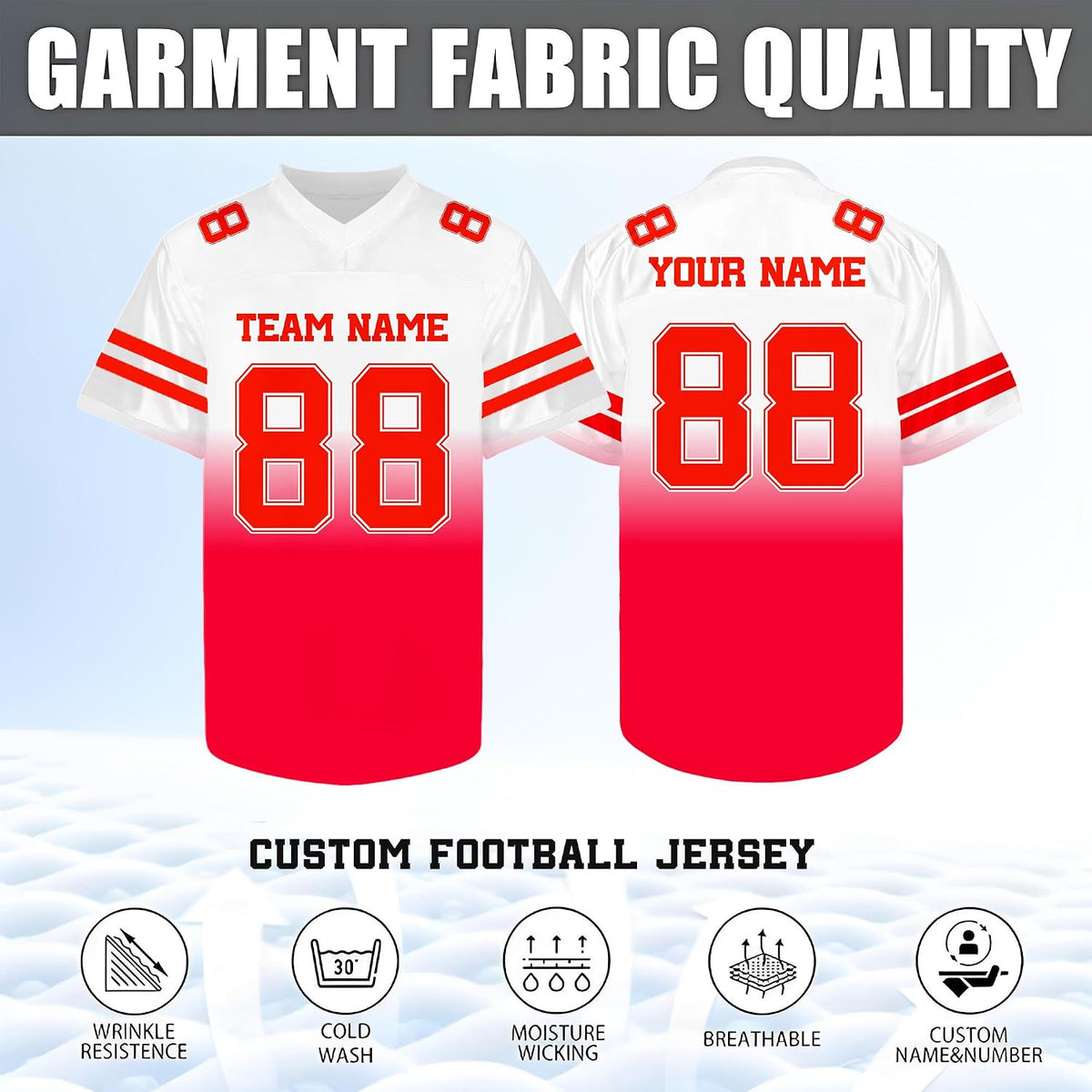 Custom Red and Black Gradient Football Jersey - Personalized Team Uniform and Practice Shirt
