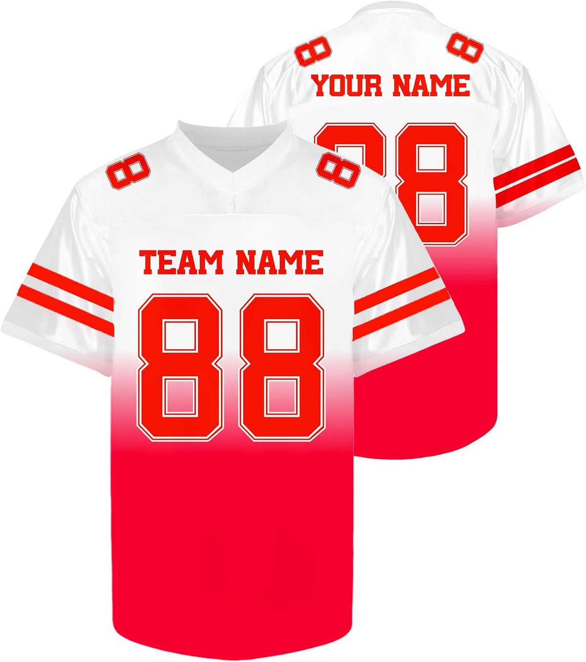 Custom Red and Black Gradient Football Jersey - Personalized Team Uniform and Practice Shirt